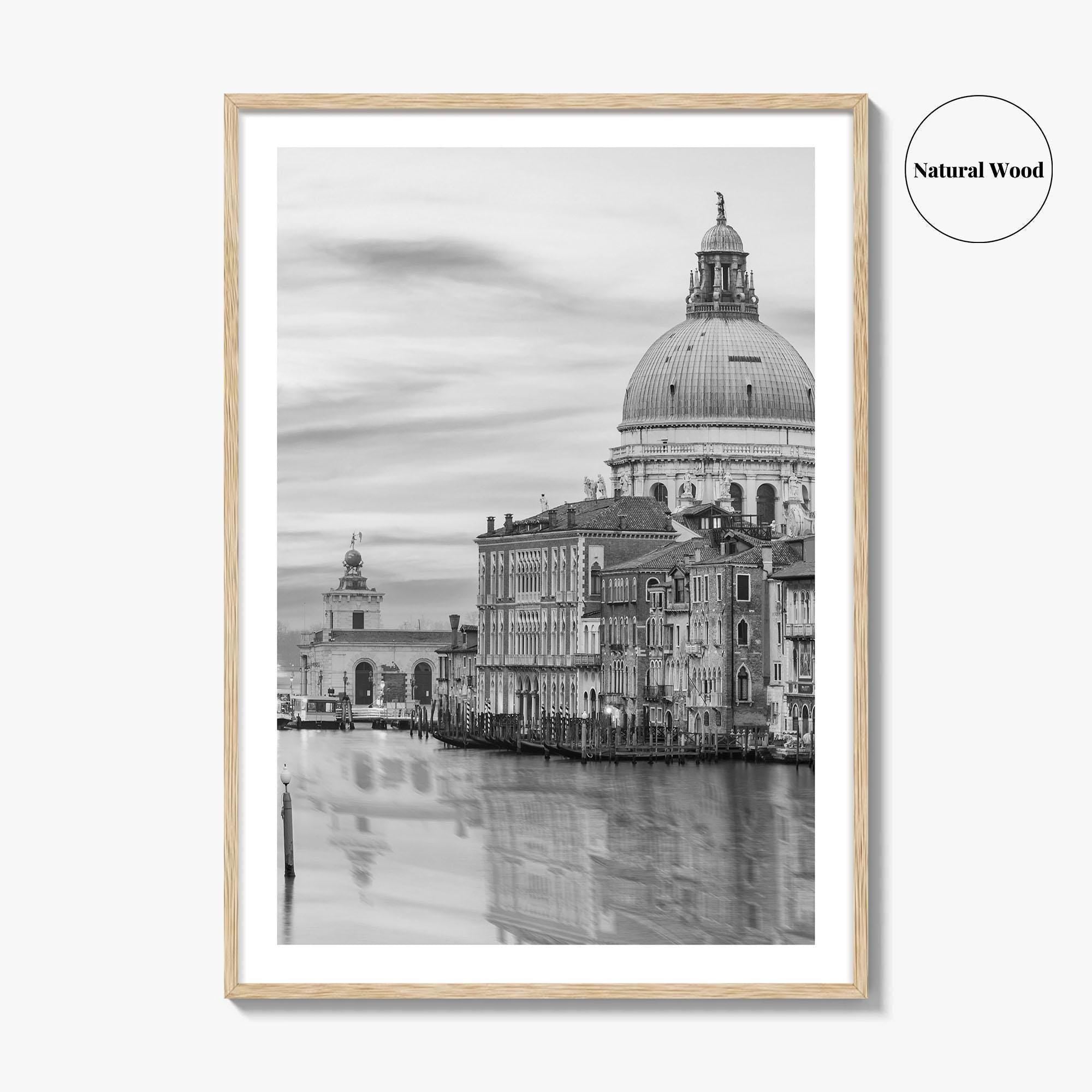 Venice Skyline Black and White Fine Art Photo Print, Grand Canal, Italy Wall Poster