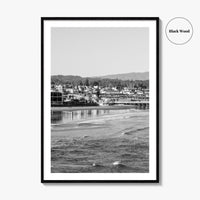 Santa Cruz Black and White Fine Art Photo Print, Wharf Monterey Bay California Poster