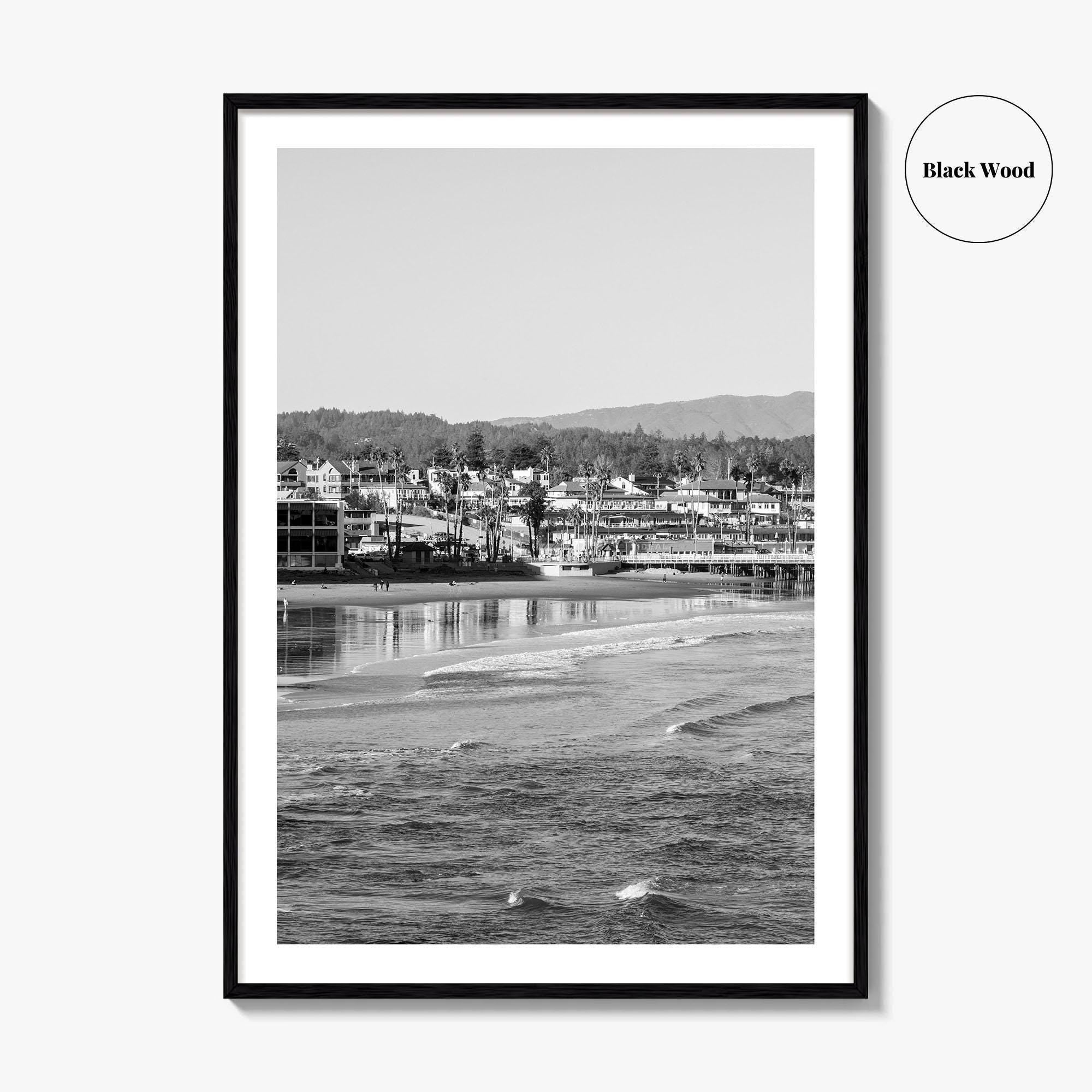 Santa Cruz Black and White Fine Art Photo Print, Wharf Monterey Bay California Poster