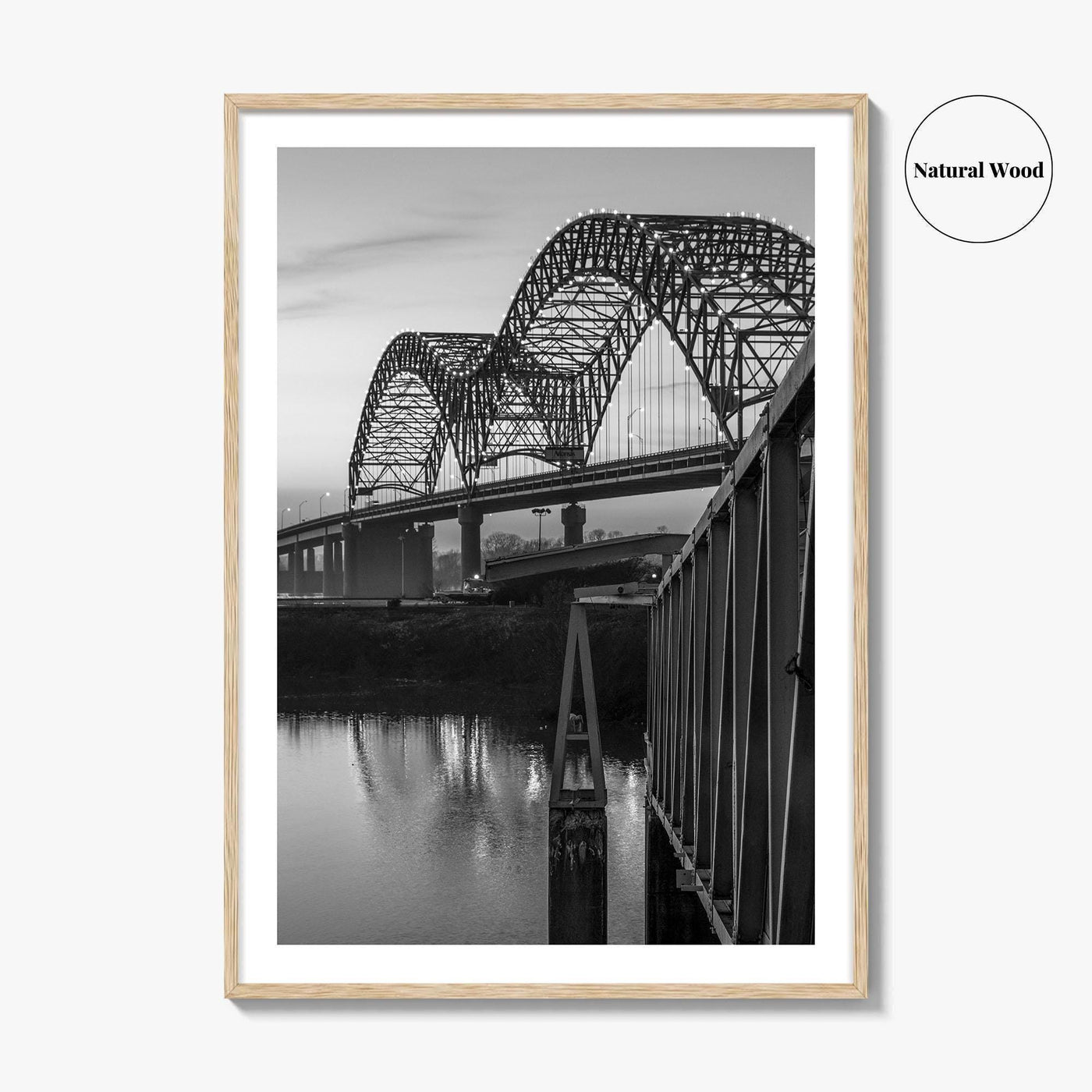 Memphis Black and White Fine Art Photo Print, Tennessee Bridge Poster, Nashville Poster