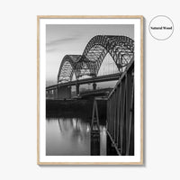 Memphis Black and White Fine Art Photo Print, Tennessee Bridge Poster, Nashville Poster