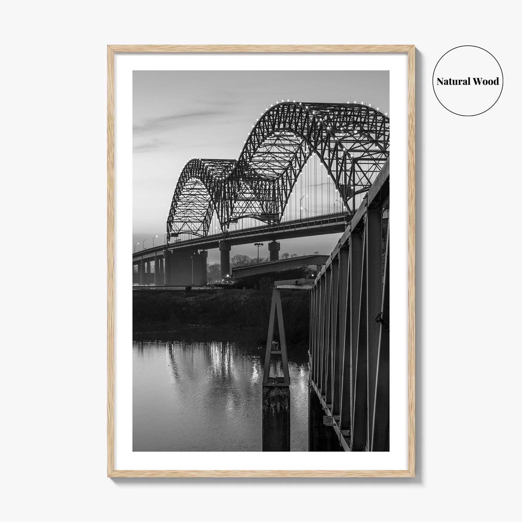 Memphis Black and White Fine Art Photo Print, Tennessee Bridge Poster, Nashville Poster