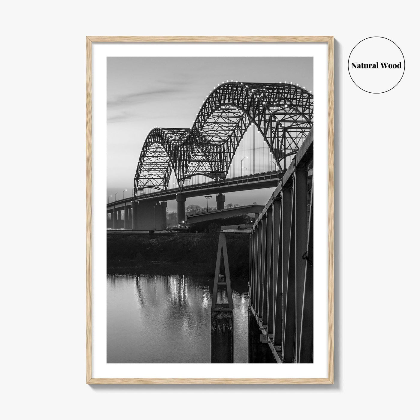 Memphis Black and White Fine Art Photo Print, Tennessee Bridge Poster, Nashville Poster