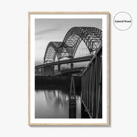 Memphis Black and White Fine Art Photo Print, Tennessee Bridge Poster, Nashville Poster