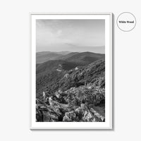 Shenandoah Skyline Black and White Fine Art Photo Print, Drive Stony Man Virginia Poster