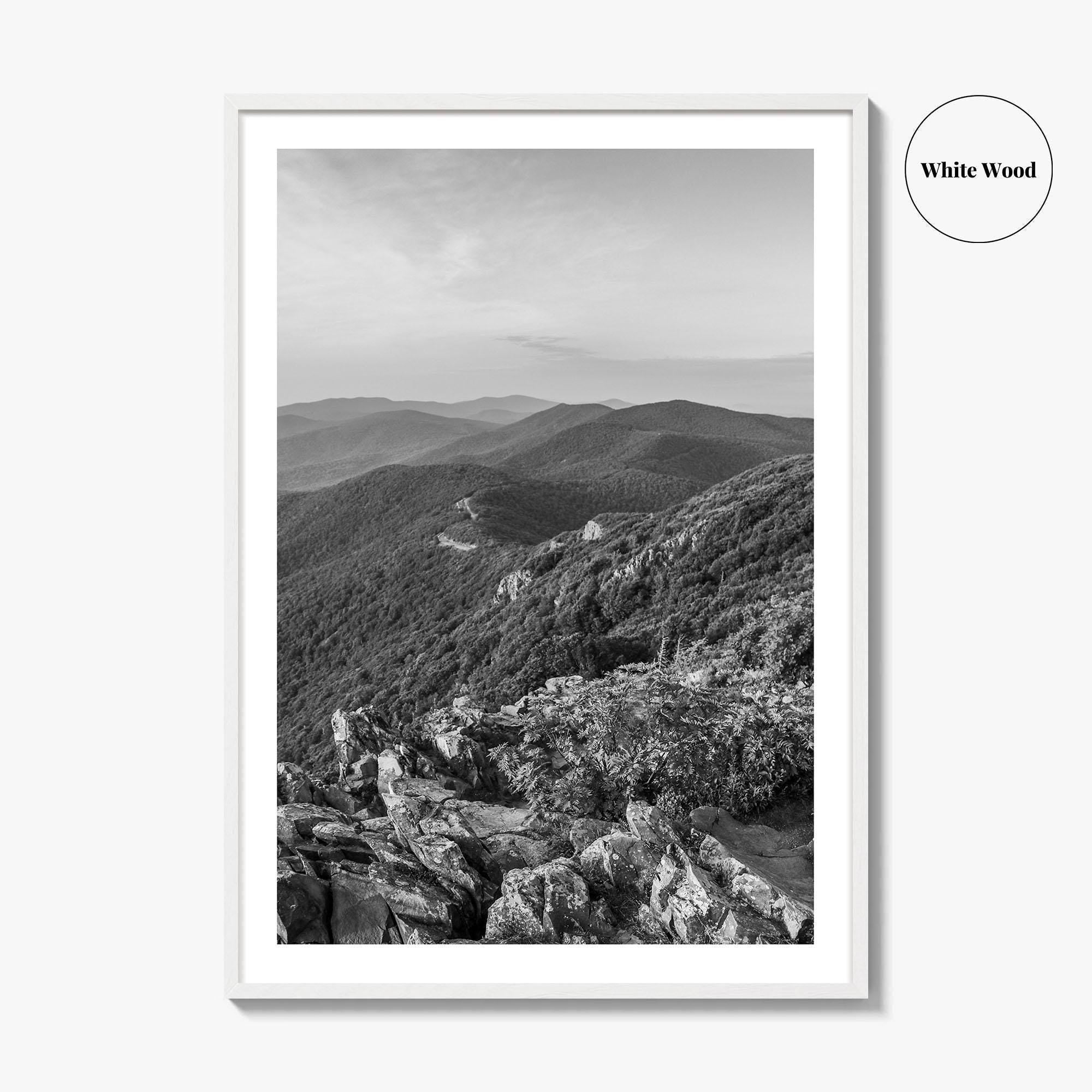 Shenandoah Skyline Black and White Fine Art Photo Print, Drive Stony Man Virginia Poster