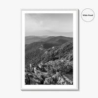 Shenandoah Skyline Black and White Fine Art Photo Print, Drive Stony Man Virginia Poster