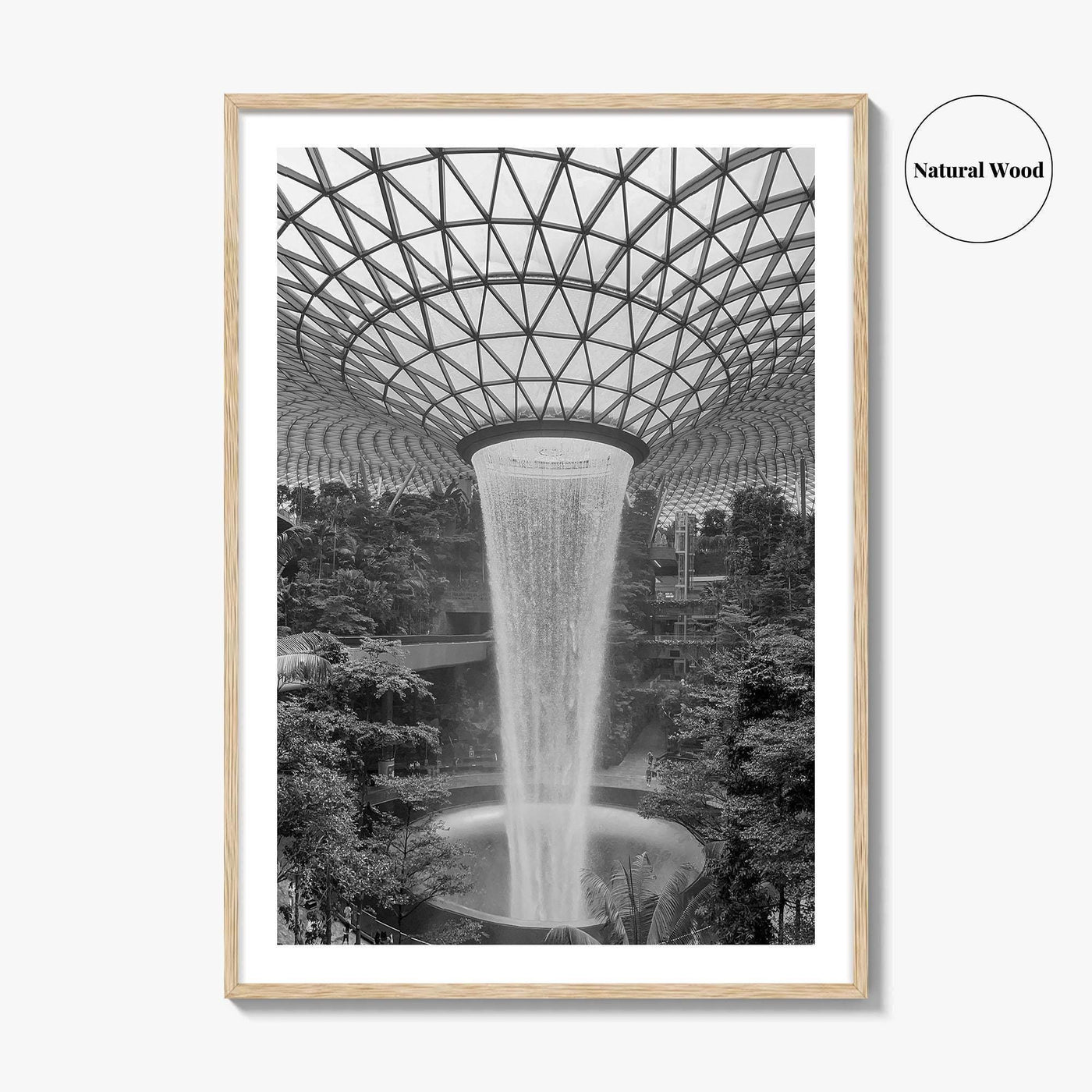 Singapore Black and White Fine Art Photo Print, Jewel Changi Airport, Wall Poster