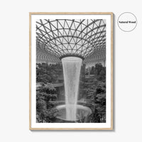 Singapore Black and White Fine Art Photo Print, Jewel Changi Airport, Wall Poster
