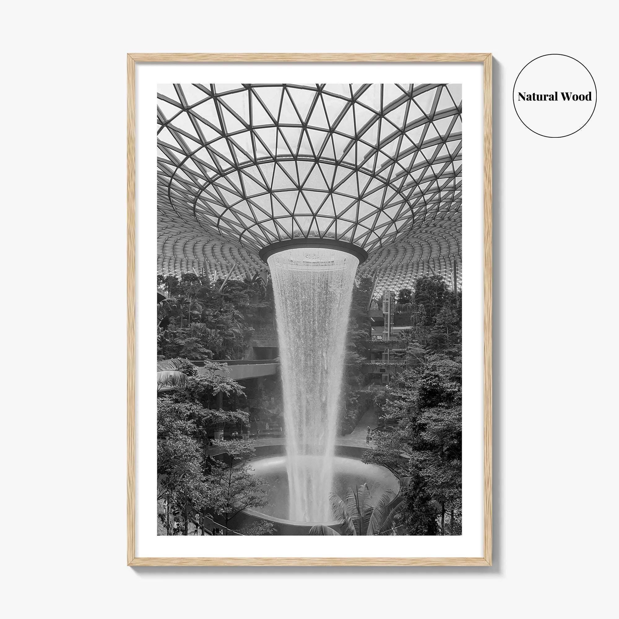 Singapore Black and White Fine Art Photo Print, Jewel Changi Airport, Wall Poster