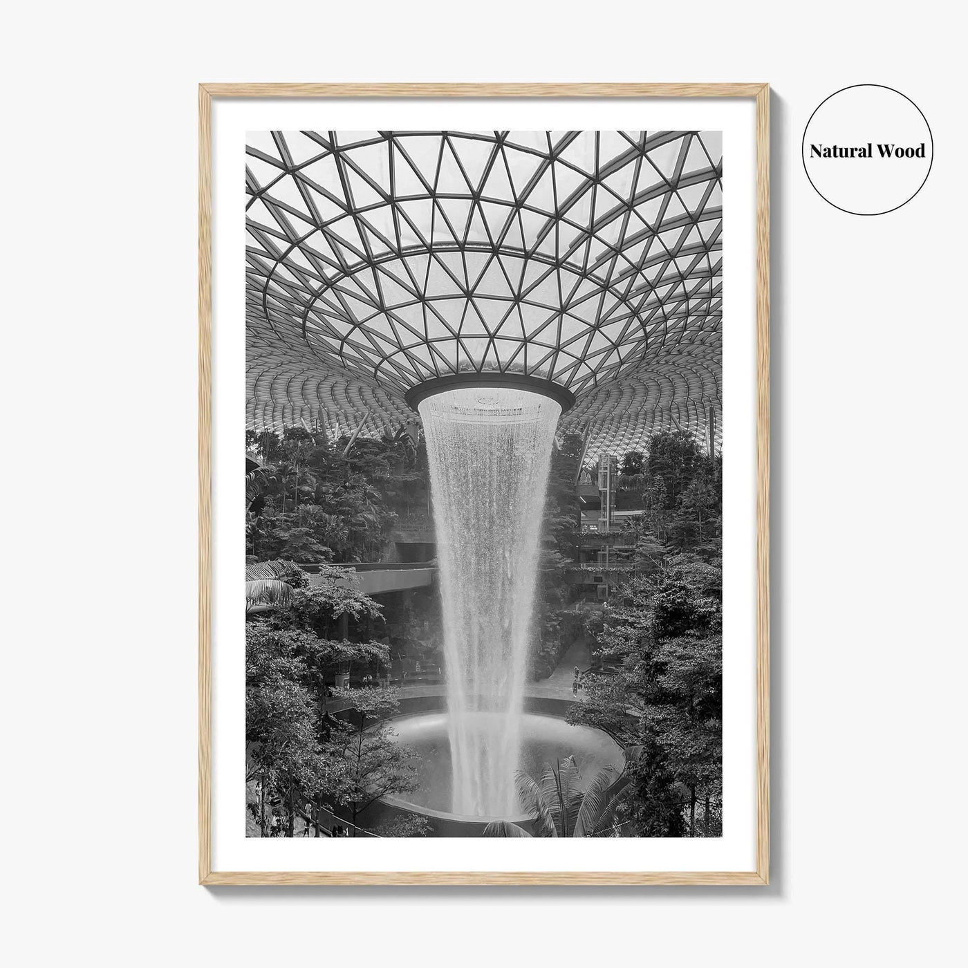 Singapore Black and White Fine Art Photo Print, Jewel Changi Airport, Wall Poster