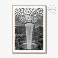 Singapore Black and White Fine Art Photo Print, Jewel Changi Airport, Wall Poster