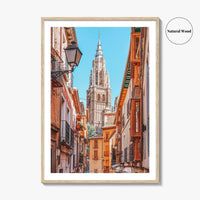 Toledo Spain Fine Art Photo Print, Cathedral Alleyway, Castilla La Mancha Wall Decor Poster