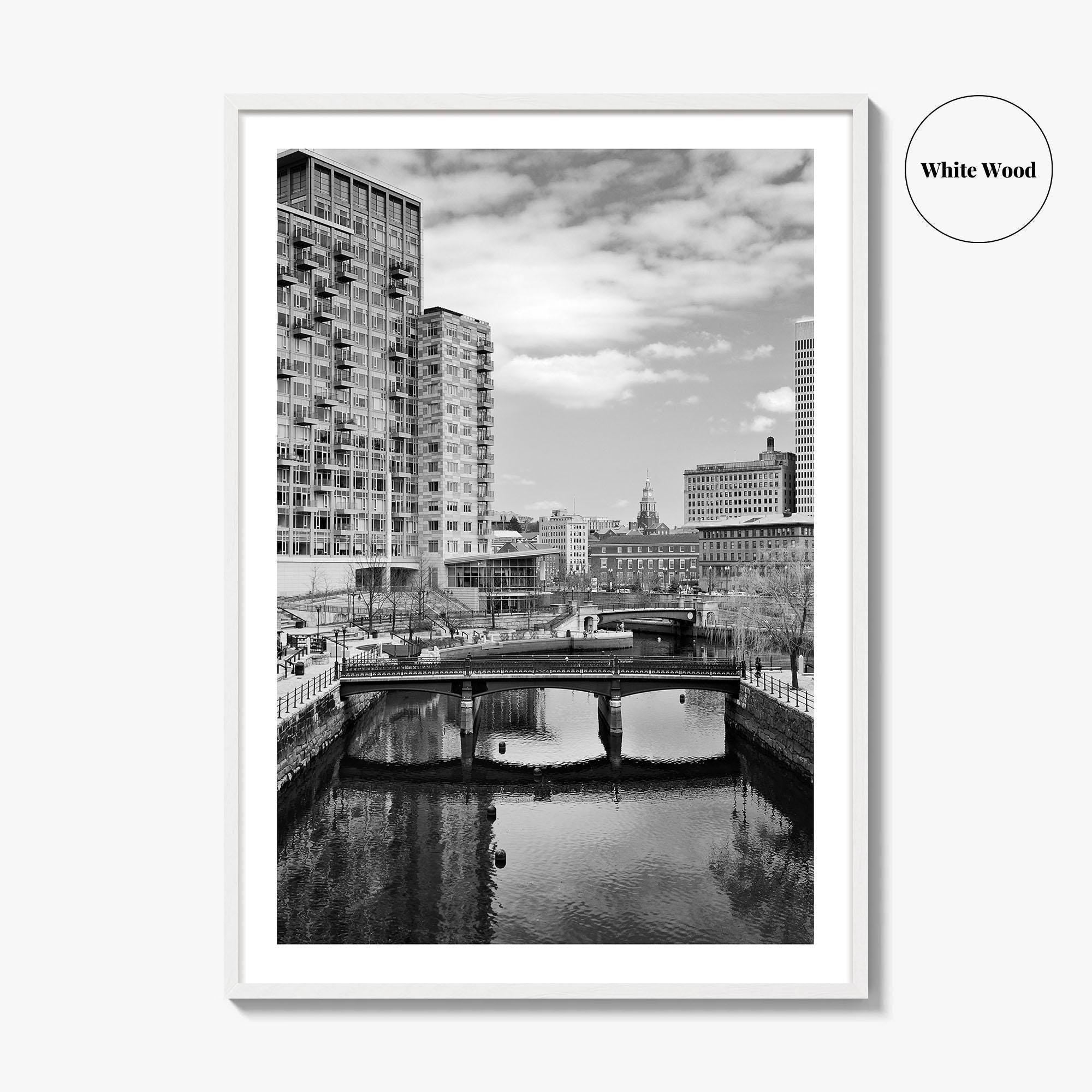 Providence Black and White Fine Art Photo Print, Waterplace Park Poster, Rhode Island Poster