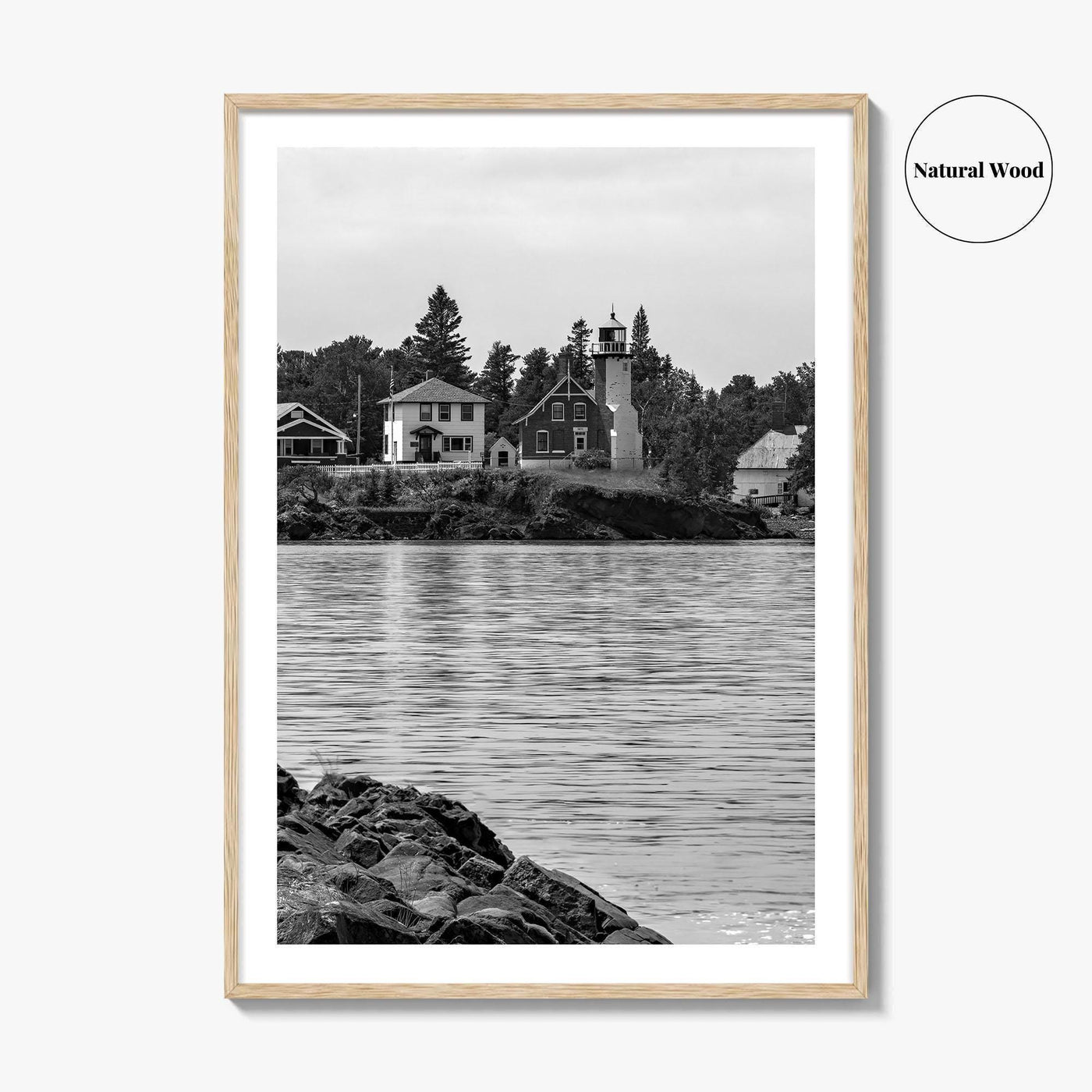 Eagle Harbor Black and White Fine Art Photo Print, Keweenaw Peninsula Michigan Poster