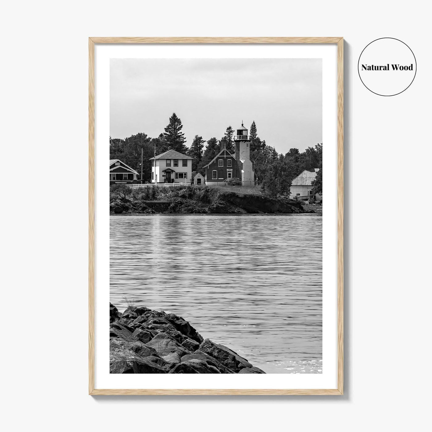 Eagle Harbor Black and White Fine Art Photo Print, Keweenaw Peninsula Michigan Poster