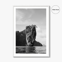 Phuket Black and White Fine Art Photo Print, James Bond Island Thailand Poster