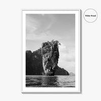Phuket Black and White Fine Art Photo Print, James Bond Island Thailand Poster