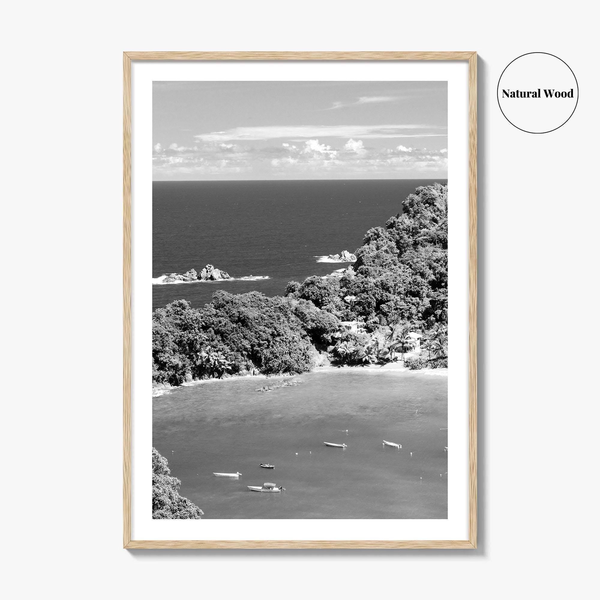 Parlatuvier Bay Black and White Fine Art Photo Print, Trinidad and Tobago Poster