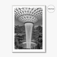 Singapore Black and White Fine Art Photo Print, Jewel Changi Airport, Wall Poster
