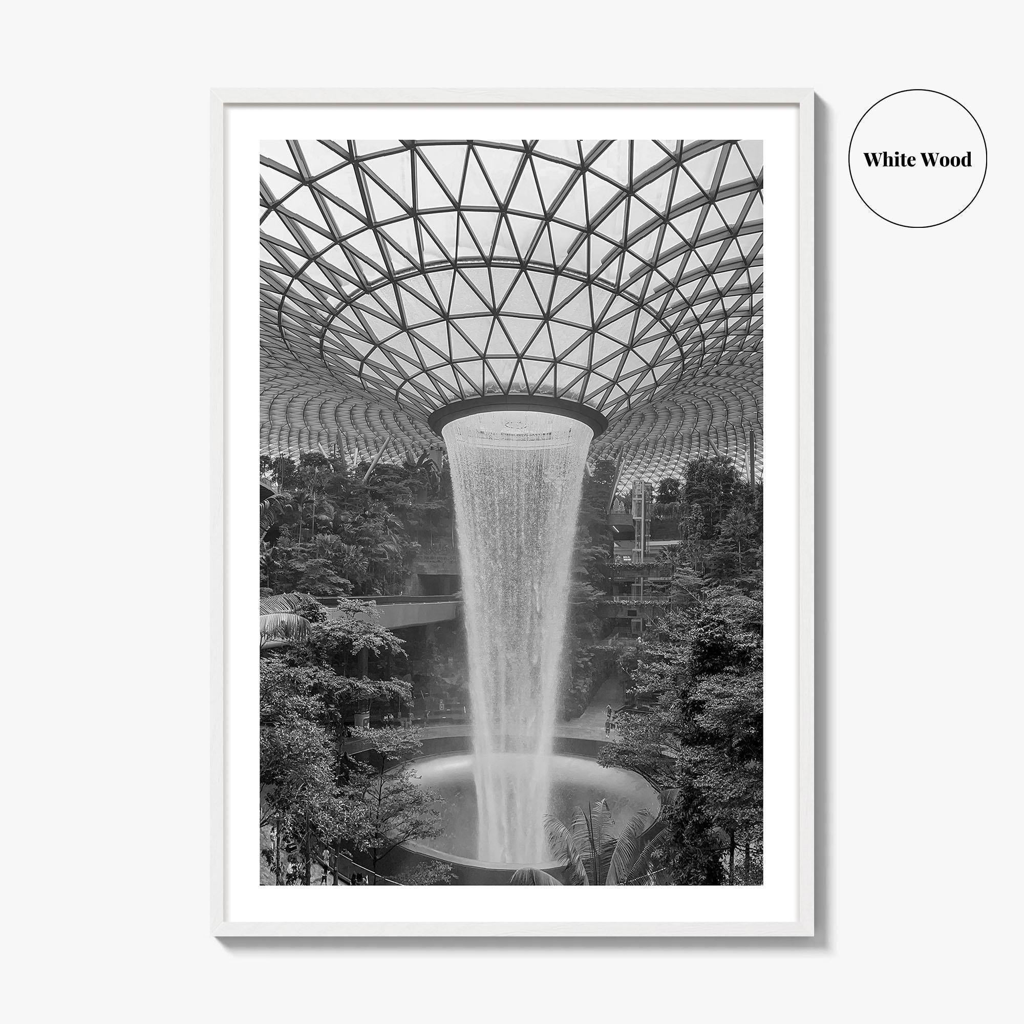 Singapore Black and White Fine Art Photo Print, Jewel Changi Airport, Wall Poster