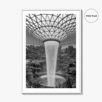 Singapore Black and White Fine Art Photo Print, Jewel Changi Airport, Wall Poster
