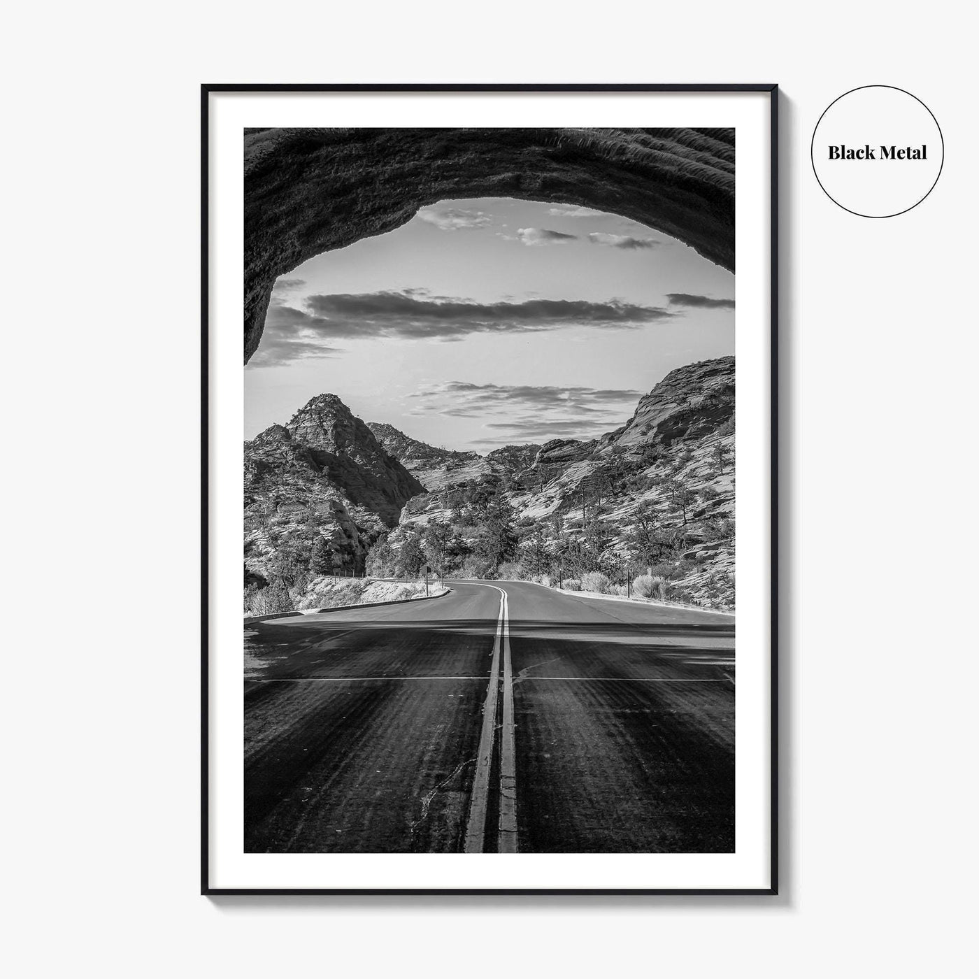 Zion National Park Black and White Fine Art Photo Print, Utah Wall Art