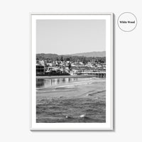 Santa Cruz Black and White Fine Art Photo Print, Wharf Monterey Bay California Poster
