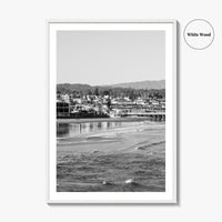 Santa Cruz Black and White Fine Art Photo Print, Wharf Monterey Bay California Poster