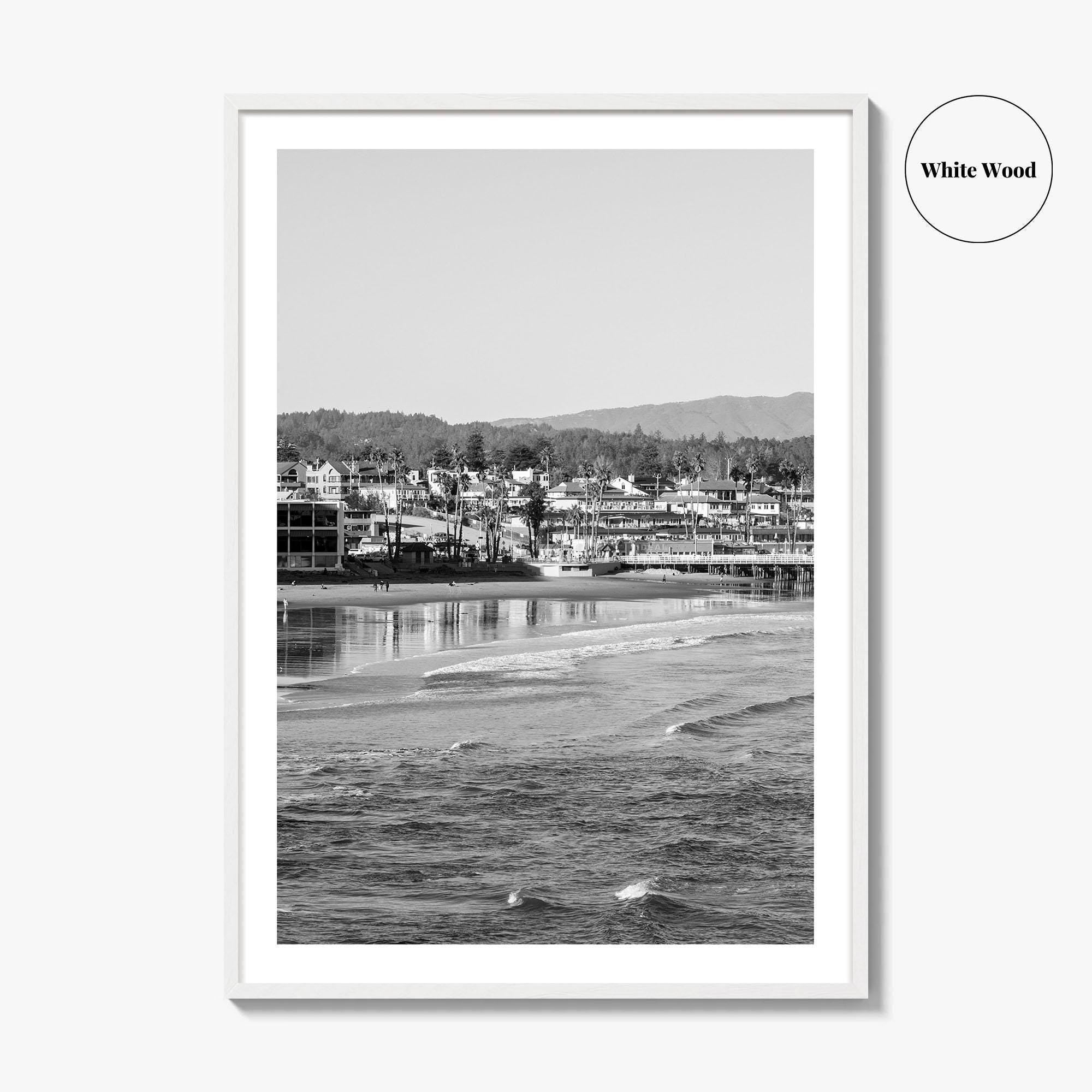Santa Cruz Black and White Fine Art Photo Print, Wharf Monterey Bay California Poster