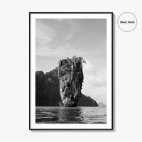 Phuket Black and White Fine Art Photo Print, James Bond Island Thailand Poster