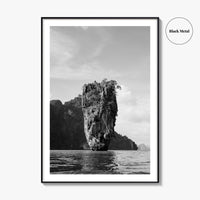 Phuket Black and White Fine Art Photo Print, James Bond Island Thailand Poster