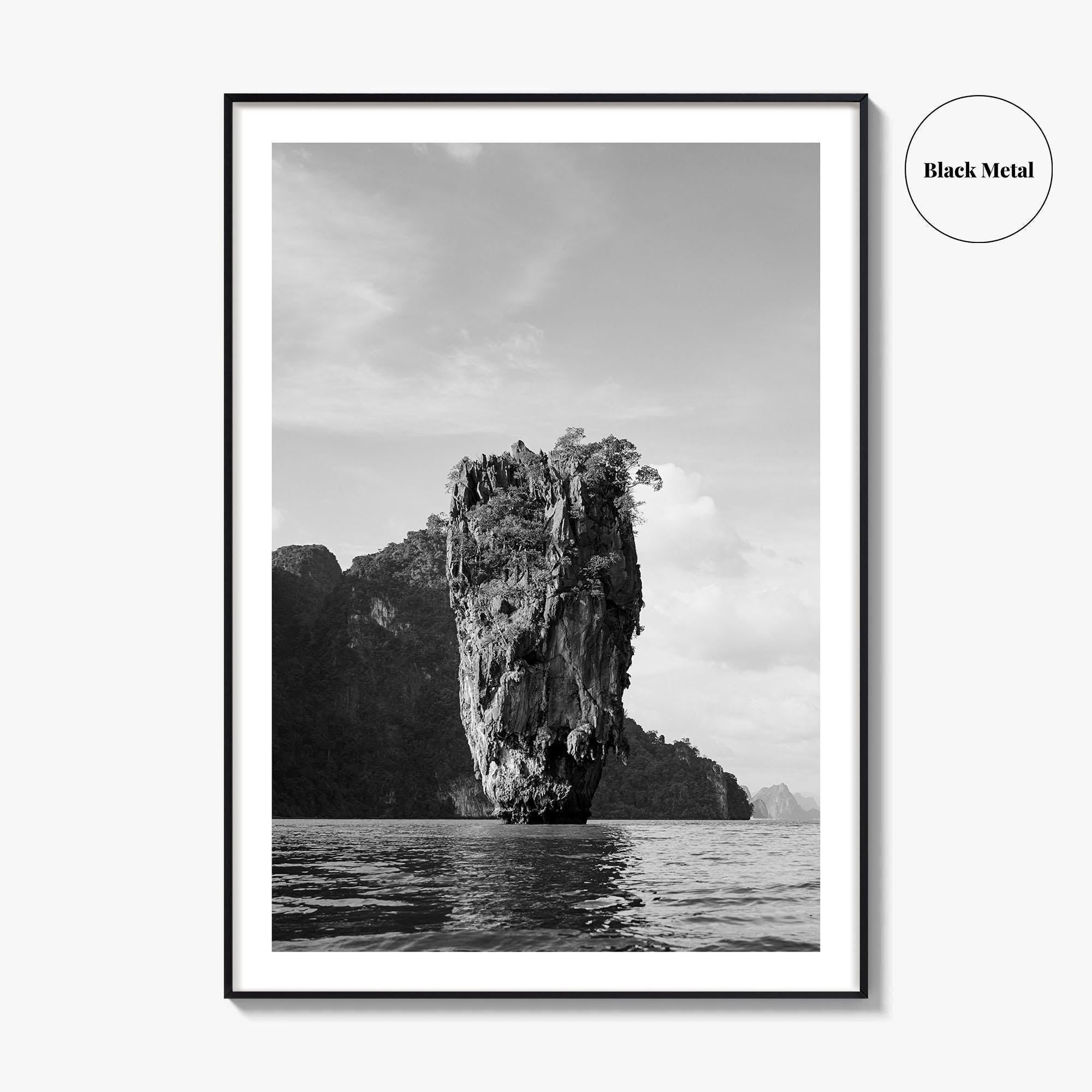 Phuket Black and White Fine Art Photo Print, James Bond Island Thailand Poster