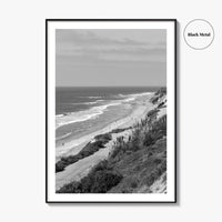 Torrey Pines Black and White Fine Art Photo Print, San Diego Coastline California Poster