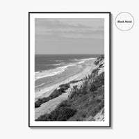 Torrey Pines Black and White Fine Art Photo Print, San Diego Coastline California Poster
