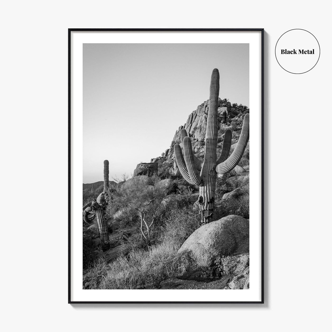 Scottsdale Black and White Fine Art Photo Print, Pinnacle Peak Arizona Poster