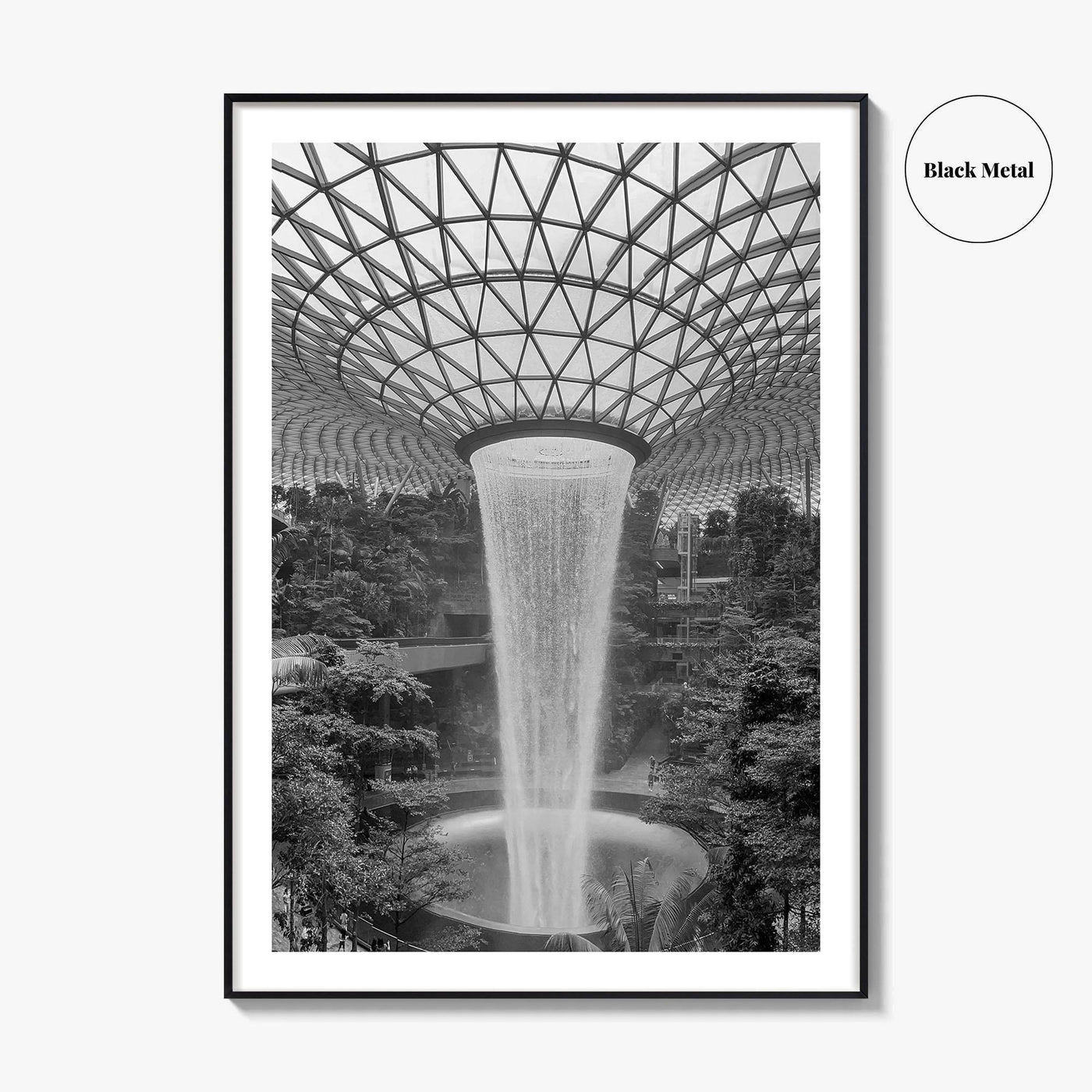 Singapore Black and White Fine Art Photo Print, Jewel Changi Airport, Wall Poster