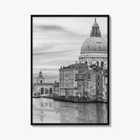 Venice Skyline Black and White Fine Art Photo Print, Grand Canal, Italy Wall Poster
