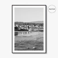 Santa Cruz Black and White Fine Art Photo Print, Wharf Monterey Bay California Poster