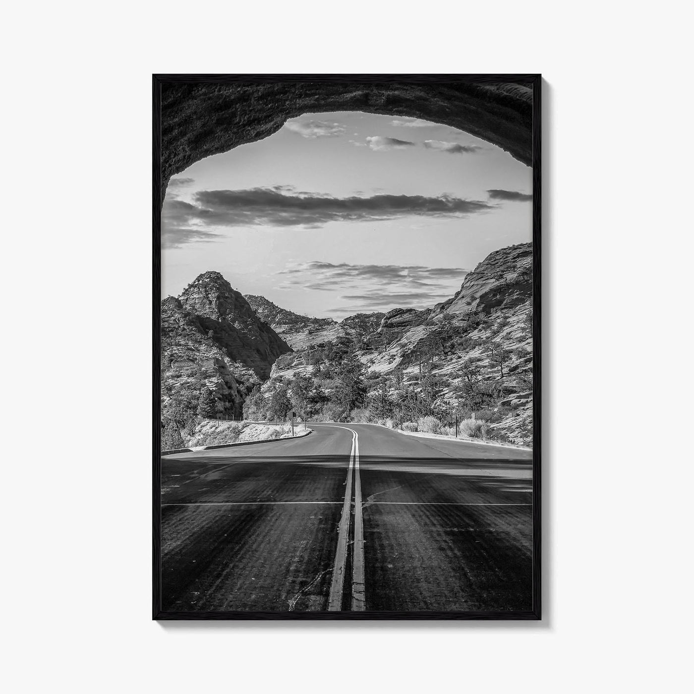 Zion National Park Black and White Fine Art Photo Print, Utah Wall Art