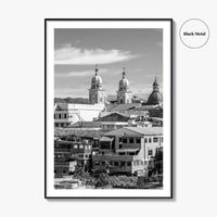 Santiago de Cuba Black and White Fine Art Photo Print, City Center Basilica Poster