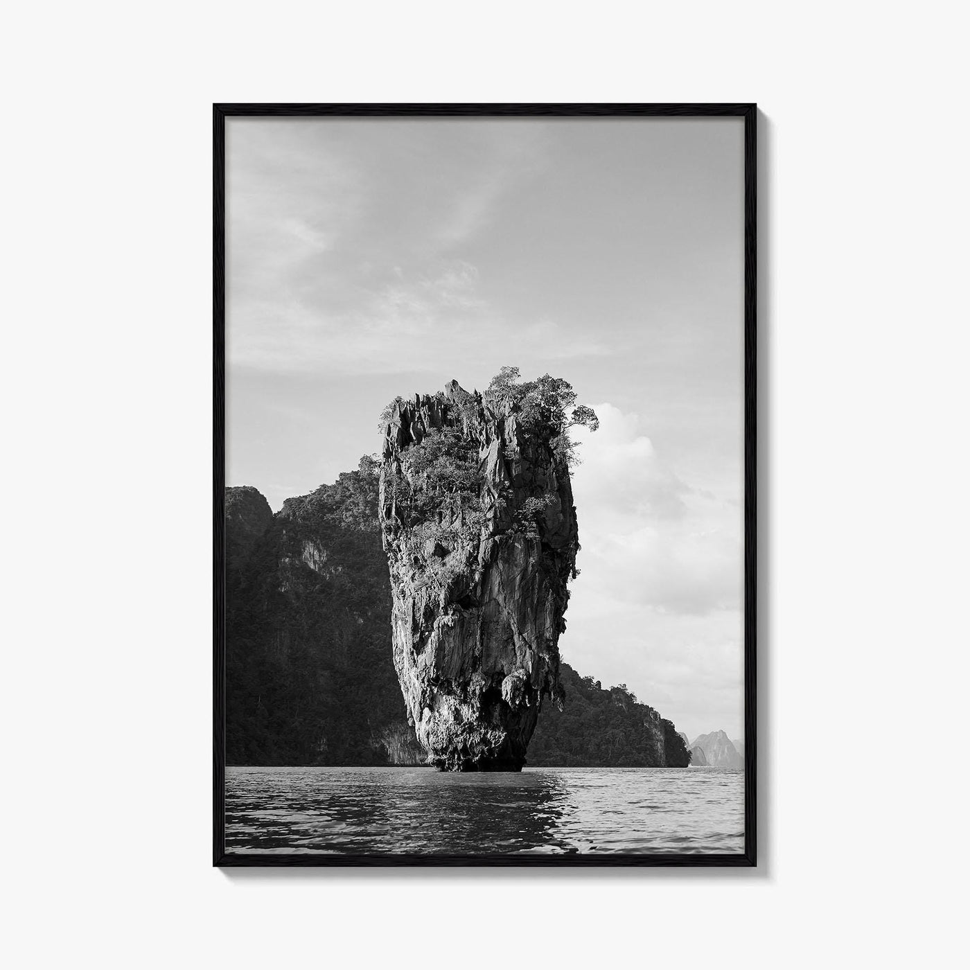 Phuket Black and White Fine Art Photo Print, James Bond Island Thailand Poster
