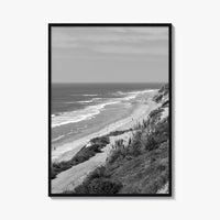 Torrey Pines Black and White Fine Art Photo Print, San Diego Coastline California Poster