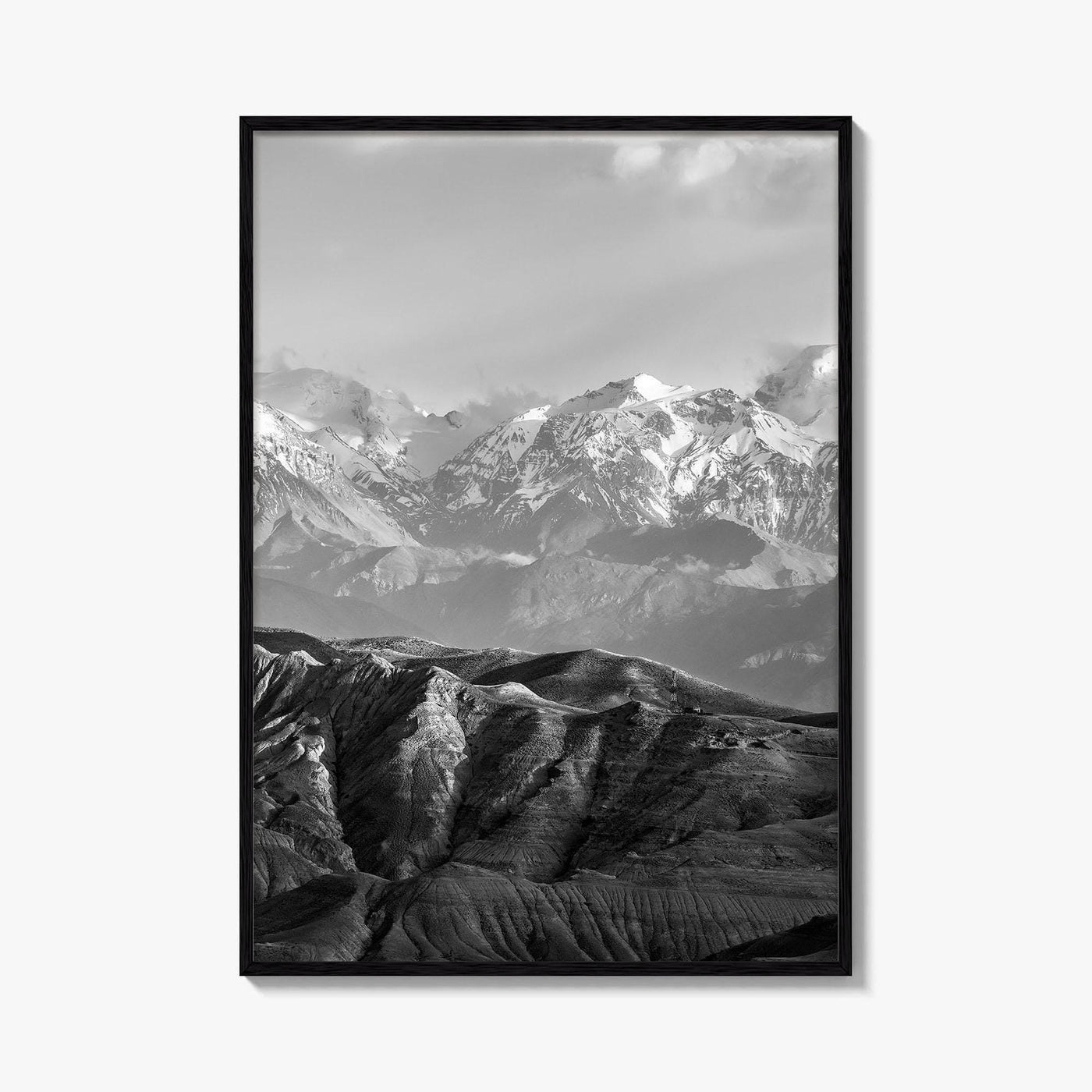 Upper Mustang Black and White Fine Art Photo Print, Annapurna Himalayas Poster