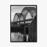 Memphis Black and White Fine Art Photo Print, Tennessee Bridge Poster, Nashville Poster