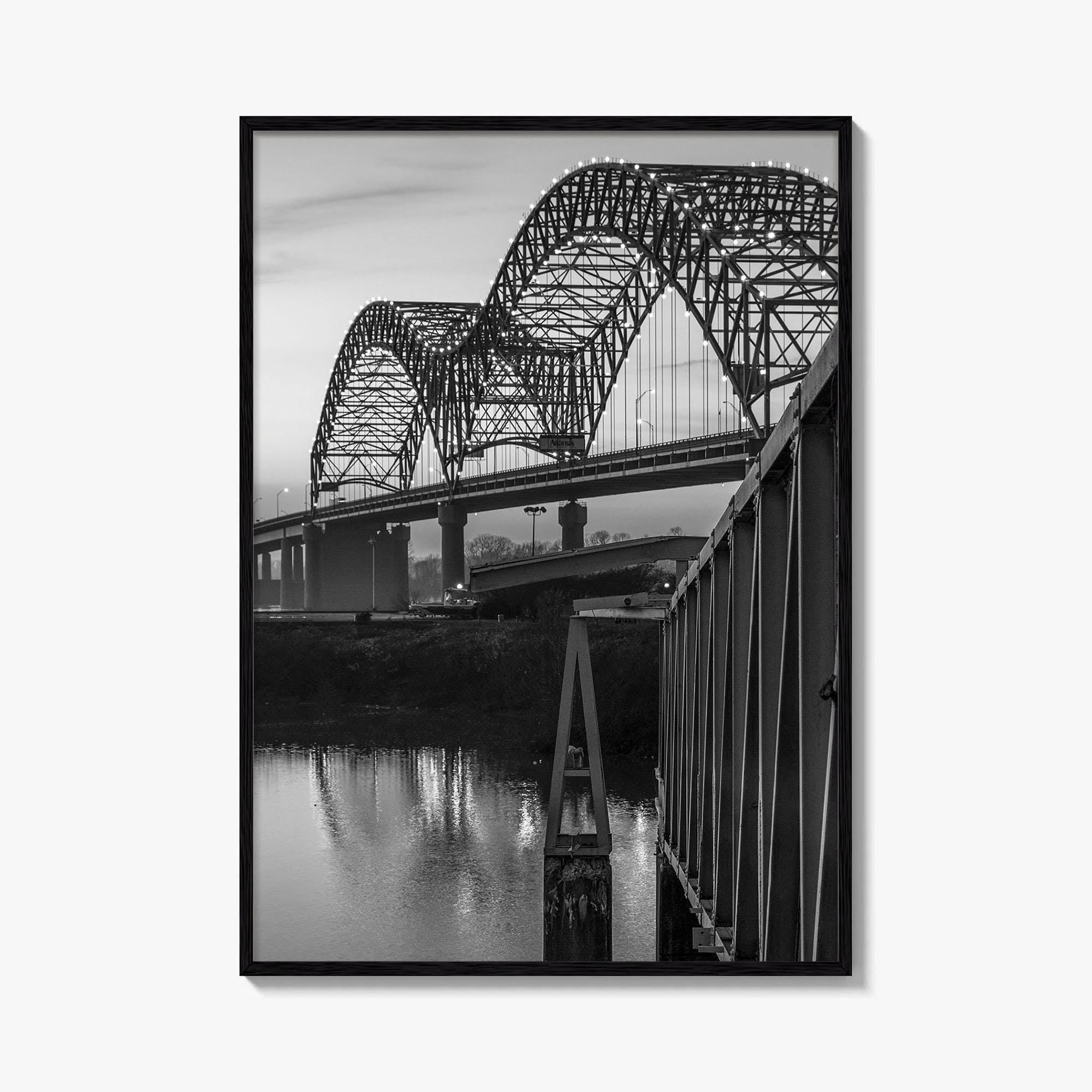 Memphis Black and White Fine Art Photo Print, Tennessee Bridge Poster, Nashville Poster