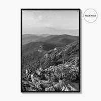 Shenandoah Skyline Black and White Fine Art Photo Print, Drive Stony Man Virginia Poster