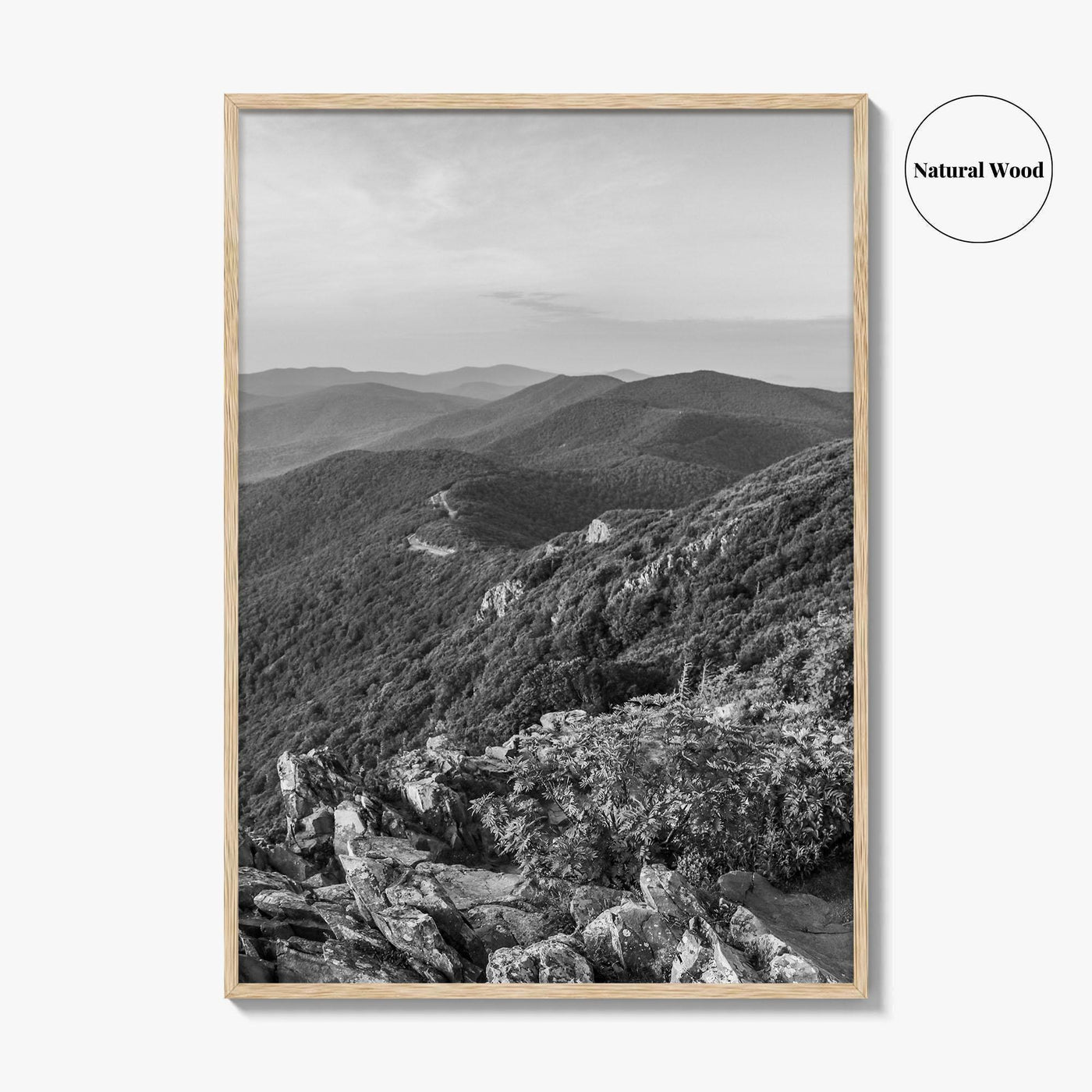 Shenandoah Skyline Black and White Fine Art Photo Print, Drive Stony Man Virginia Poster