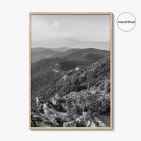 Shenandoah Skyline Black and White Fine Art Photo Print, Drive Stony Man Virginia Poster