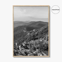 Shenandoah Skyline Black and White Fine Art Photo Print, Drive Stony Man Virginia Poster
